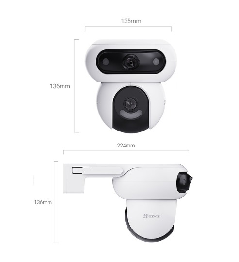 CAM IP PT LENTE DUAL EXTERIOR 8MP WIFI LENTE 2.8+6MM