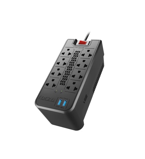 ESTABILIZADOR 8 TOMAS 1200VA/600W C/2USB 220V