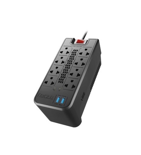 ESTABILIZADOR 8 TOMAS 1200VA/600W C/2USB 220V