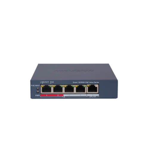 SMART SWITCH ADMINIS 4 POE ALL 100M + 1 UP RJ45 GIGABITE - BAJO CONSUMO