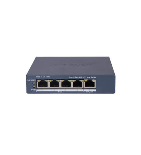 SMART SWITCH ADMINIS 4 POE ALL 1000M (1G) + 1 UP RJ45 GIGABITE - 45W - BAJO CONSUMO