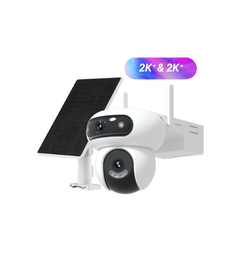 CAM IP PT DUAL EXTERIOR 4MP+4MP (WIFI/4G) C/BATERIA 10,400mAh+PANEL SOLAR 8W