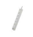 SUPRESOR DE PICOS 5 TOMAS NEMA4 Y 2 USB - 220V (BLANCO)