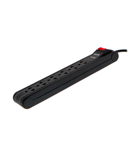 [FZ-FPS-005B] REGLETA NEGRA 6 TOMAS